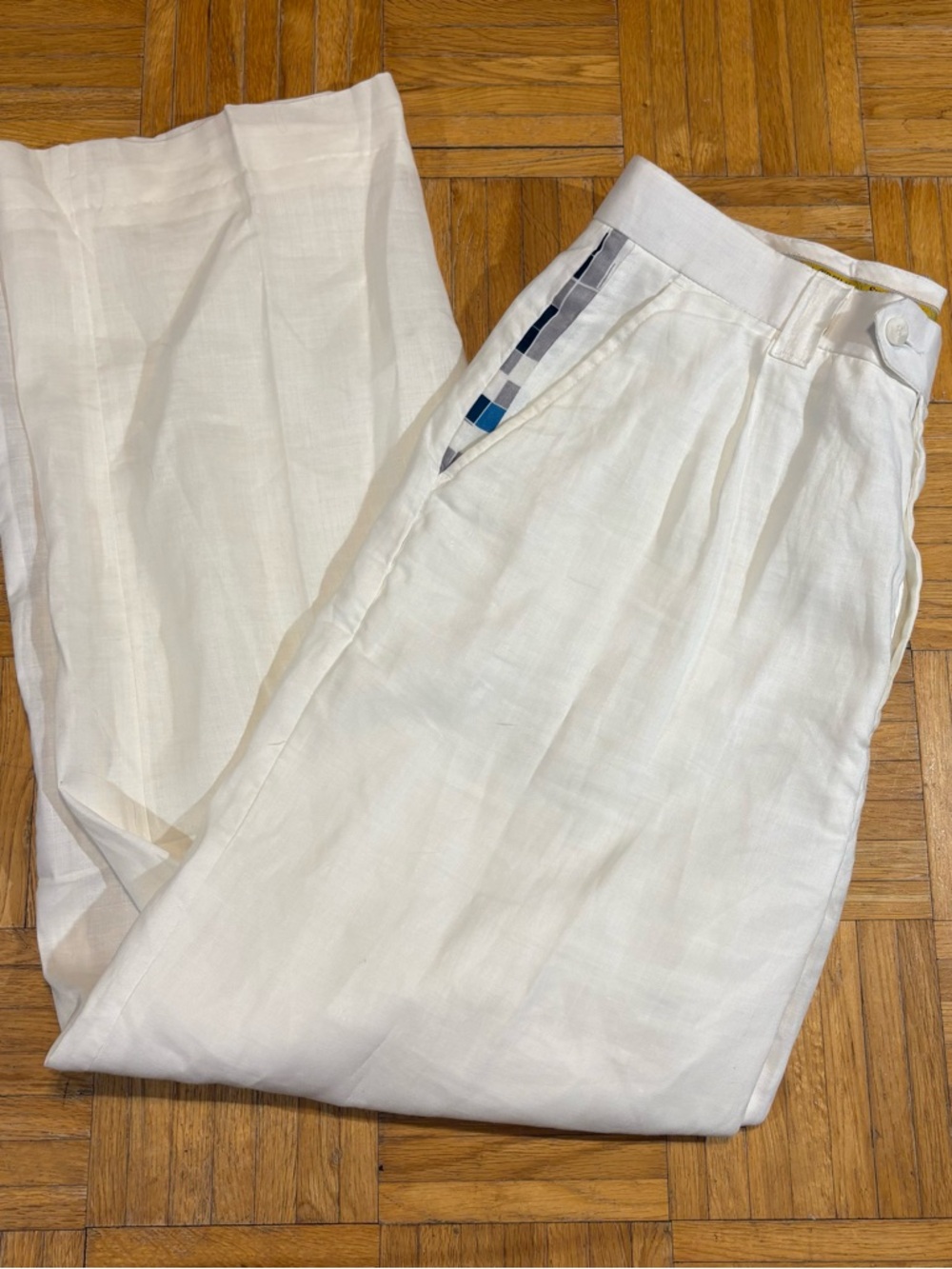 Vintage Silversilk Linen Dress Pants